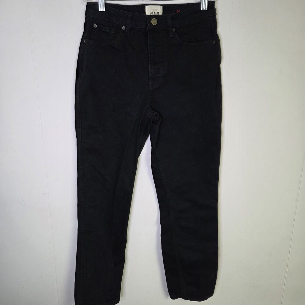 Sezane Denim Womens Black Button Fly Skinny Leg Jeans Size 4 / 36